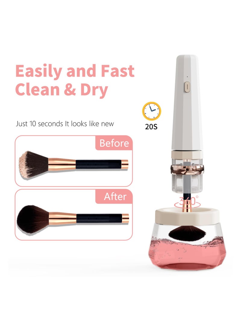 Makeup Brush Cleaner and Dryer, Super Fast Brush Cleaner Machine, Electric Cosmetic Brush Spinner, Rechargeable Makeup Brush Tools for All Size Brushes