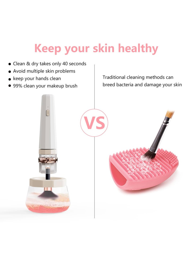 Makeup Brush Cleaner and Dryer, Super Fast Brush Cleaner Machine, Electric Cosmetic Brush Spinner, Rechargeable Makeup Brush Tools for All Size Brushes