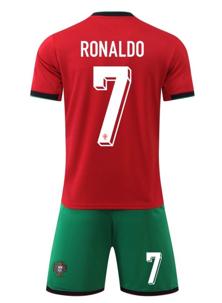 2425 Portugal Ronaldo No. 7 Football Jersey Kids Soccer Shirt Sportswear Set