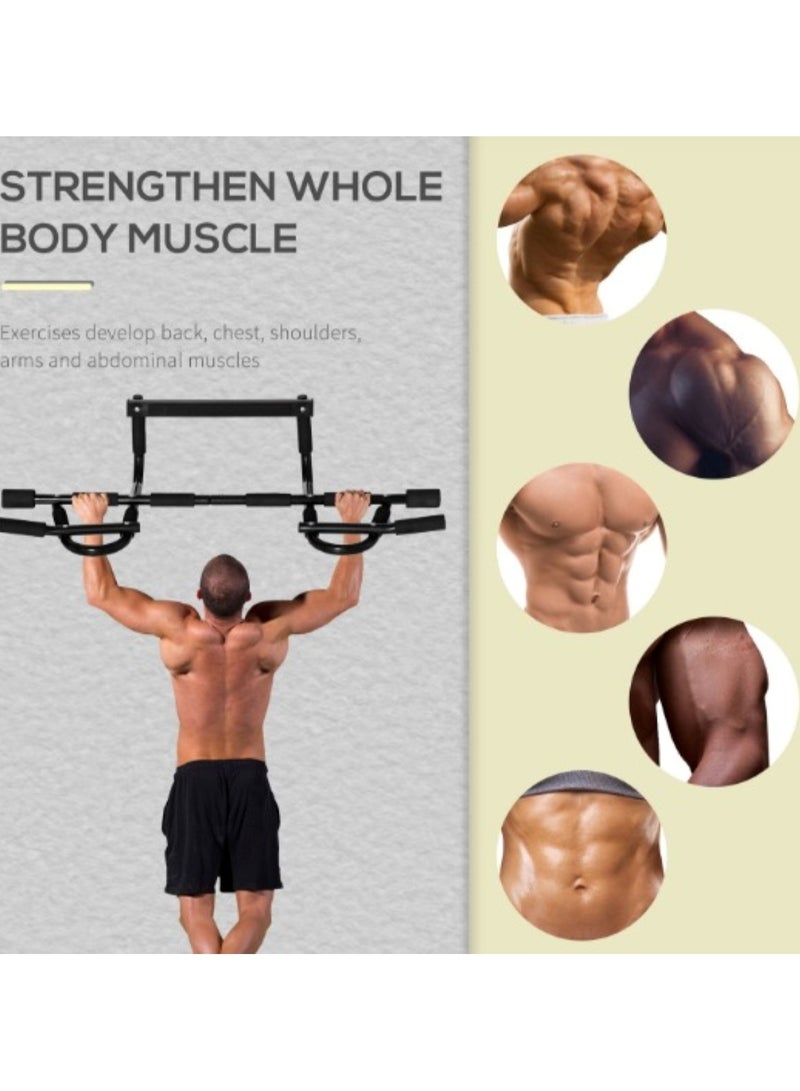 Steel Pipe Push-Up Bars Set with Comfort Sponge Grips Black 56x7x21.5cm