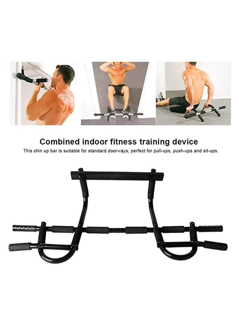 Steel Pipe Push-Up Bars Set with Comfort Sponge Grips Black 56x7x21.5cm
