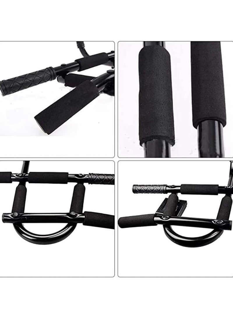 Steel Pipe Push-Up Bars Set with Comfort Sponge Grips Black 56x7x21.5cm