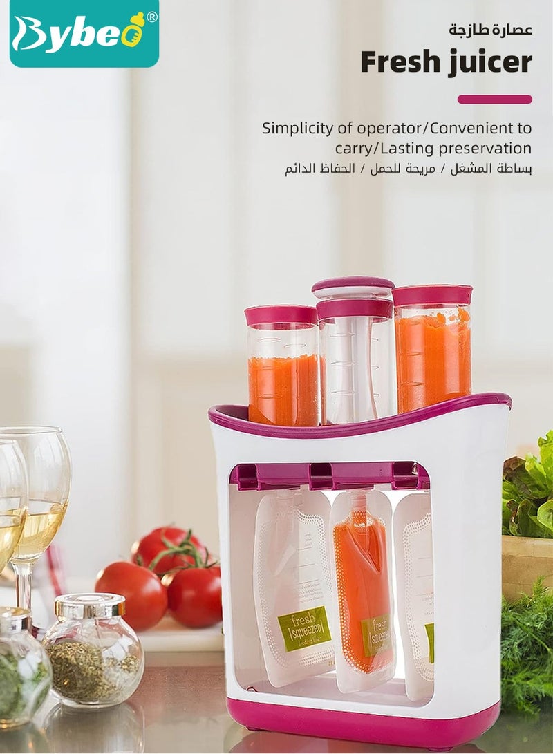 Squeeze Station Food maker With 10 Reusable Bags, 3 Dispensers Squeeze Station For Homemade Baby Food, Pouch Filling Station For Puree Food For Babies&Toddlers, Dishwasher Safe, BPA-Free