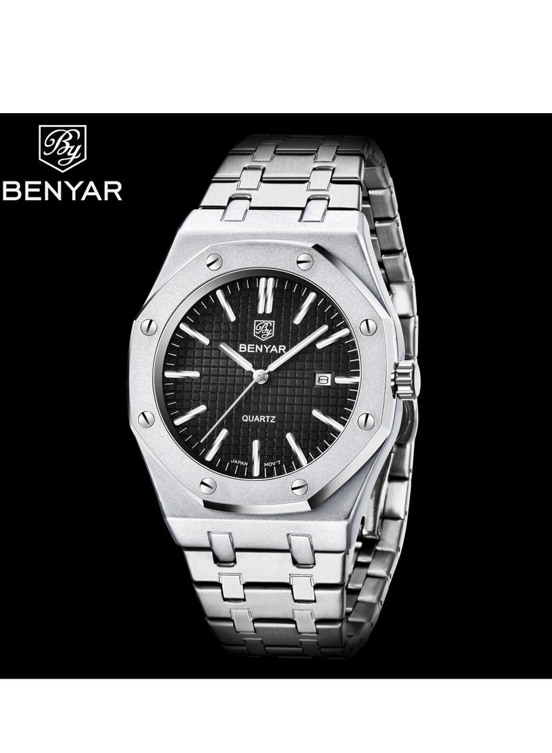 Watches for Men Luxury Men's Watches Stainless Steel Quartz Water Resistant Watches 5156