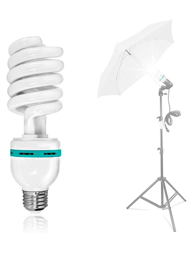 Light Bulb 1 PCS Large Half Screw Lighting Bulb Tube 105W Screw Mouth White Light Transparent Lampshade High Color Rendering Energy Saving Photography Lighting Day Light Bulb