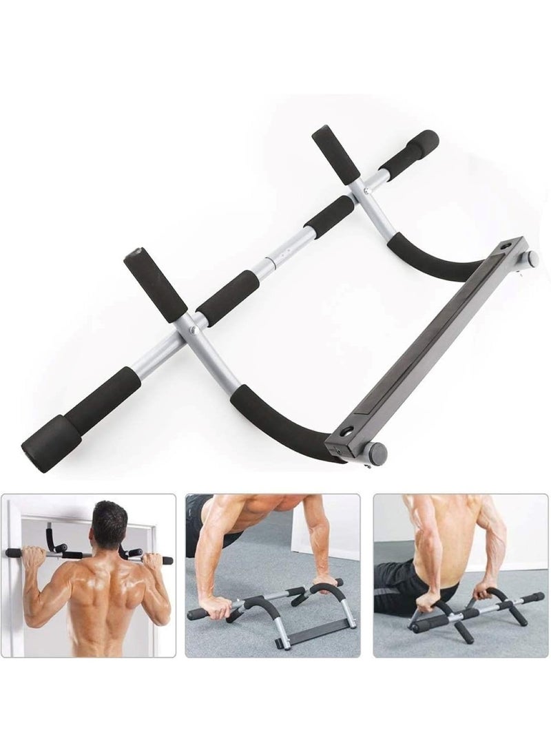 Steel Pipe Push-Up Bars Set with Comfort Sponge Grips Black 93x45x30cm