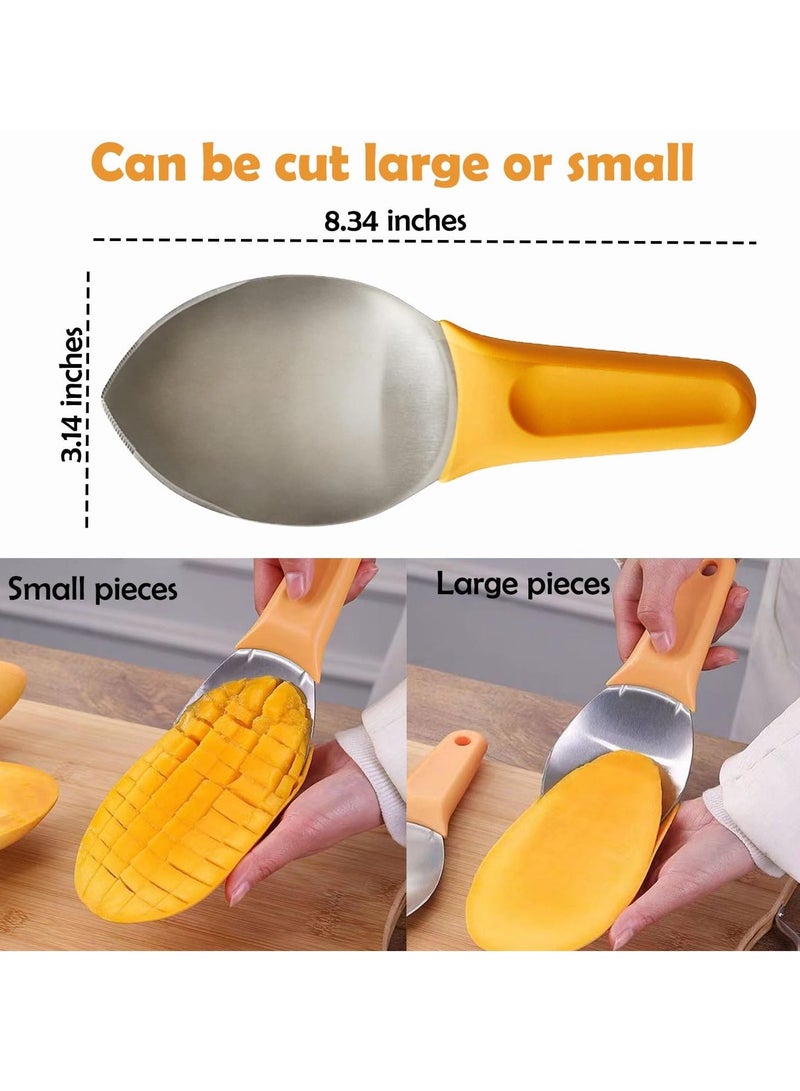 SYOSI Mango Slicer, Mango Cutter Mango Splitter to Separate the pulp Watermelon Cutter Home Fruit Slicer with Non-Slip Handle for Split Mango/Watermelon/Avocado (Orange)