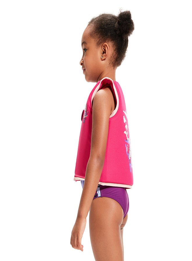 Kids' Learn to Swim Character Printed Float Vest Pink