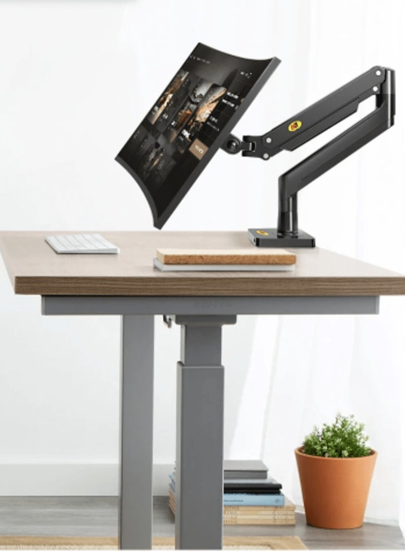 Free hovering telescopic arm bracket 13-32 inch support base dual screen gas spring display bracket