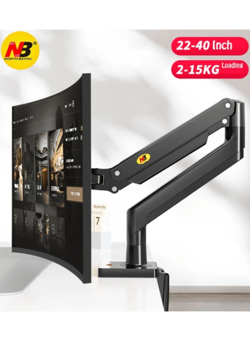 Free hovering telescopic arm bracket 13-32 inch support base dual screen gas spring display bracket
