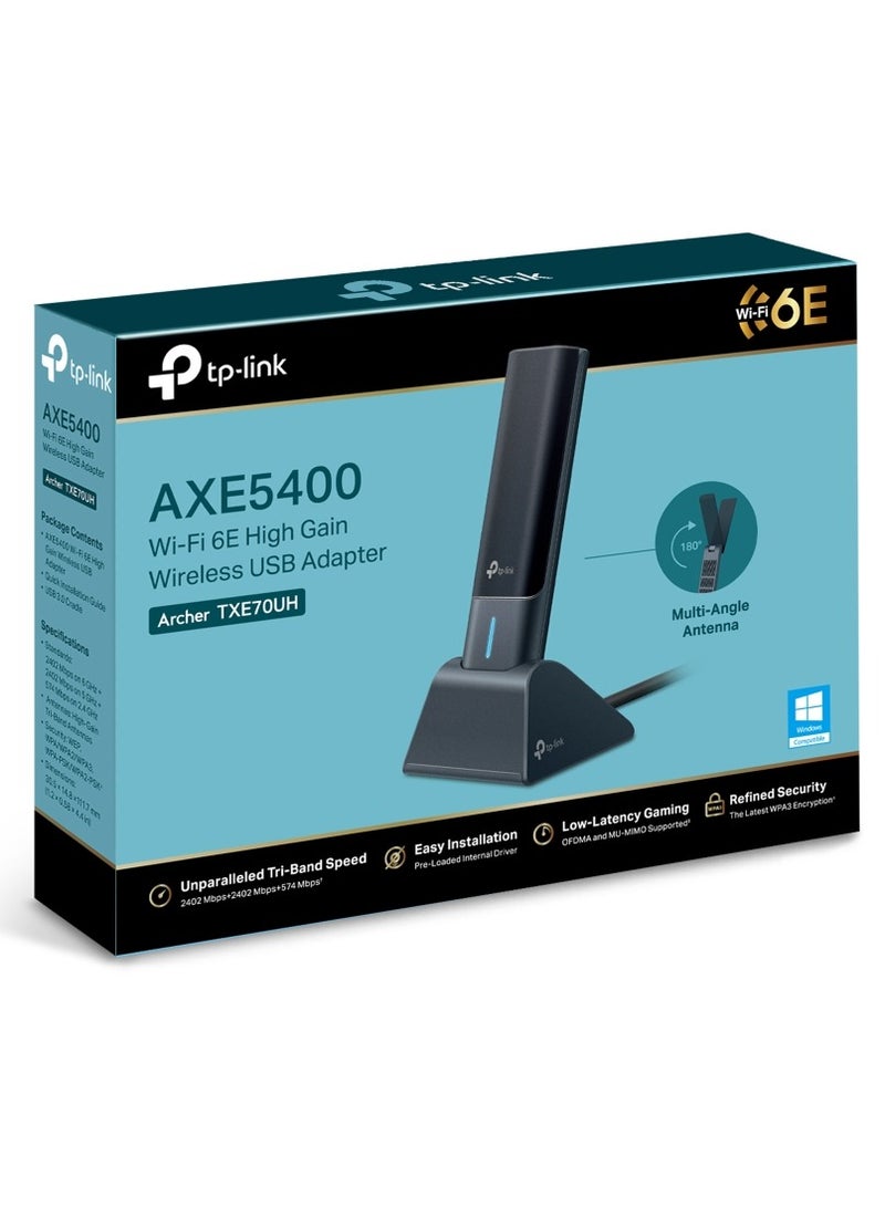 Archer TXE70UH AXE5400 Wi-Fi 6E High Gain Wireless USB Adapter Black