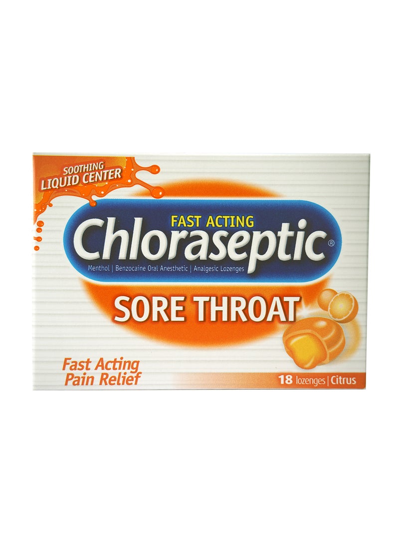 Sore Throat Lozenges LC - Citrus 18 Tablets