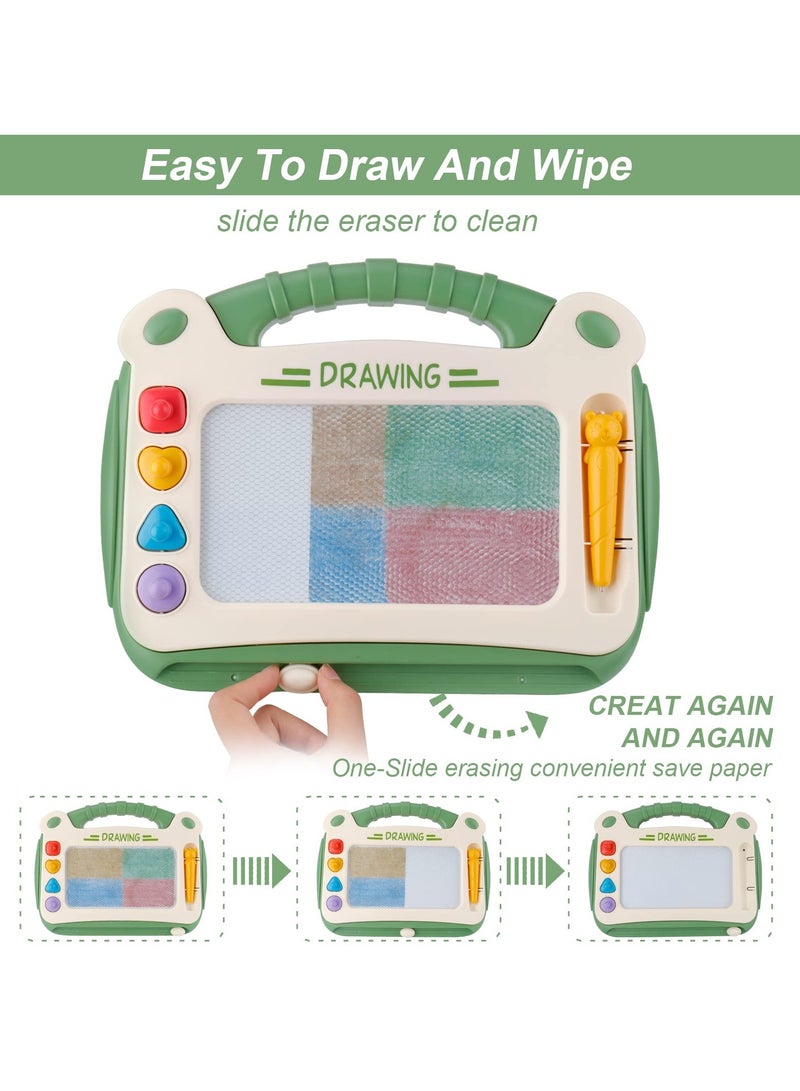SYOSI Magnetic Drawing Board for Kids, Doodle Board with Magnet Pen for Boys Girls Colorful Erasable Magnetic Drawing Board Educational Learning Toy for Toddlers Age 2 3 4 (Green)