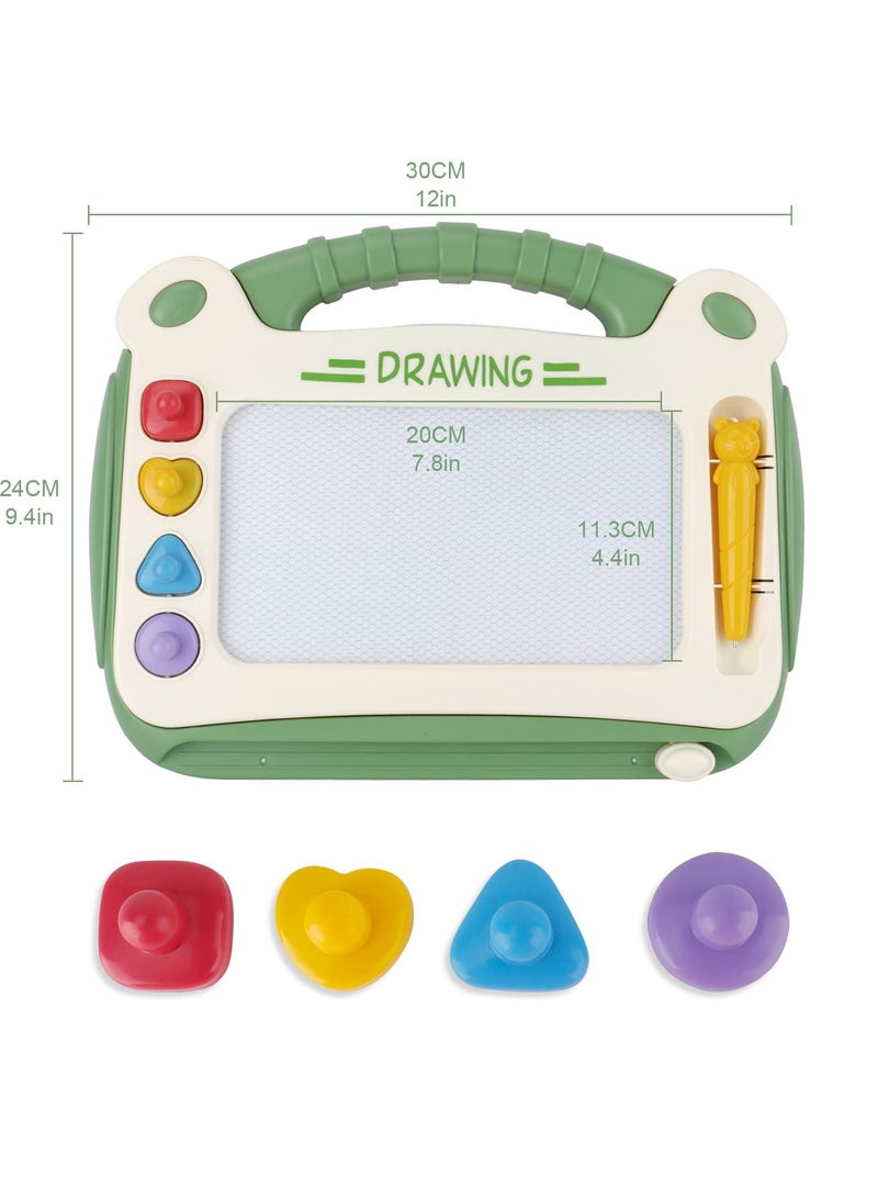 SYOSI Magnetic Drawing Board for Kids, Doodle Board with Magnet Pen for Boys Girls Colorful Erasable Magnetic Drawing Board Educational Learning Toy for Toddlers Age 2 3 4 (Green)