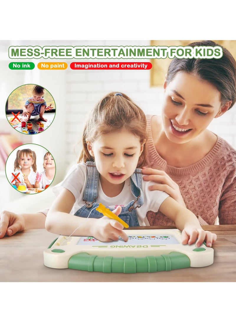 SYOSI Magnetic Drawing Board for Kids, Doodle Board with Magnet Pen for Boys Girls Colorful Erasable Magnetic Drawing Board Educational Learning Toy for Toddlers Age 2 3 4 (Green)