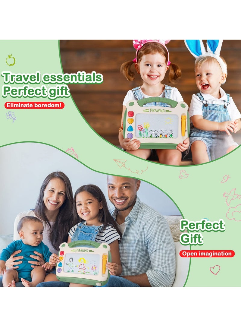 SYOSI Magnetic Drawing Board for Kids, Doodle Board with Magnet Pen for Boys Girls Colorful Erasable Magnetic Drawing Board Educational Learning Toy for Toddlers Age 2 3 4 (Green)