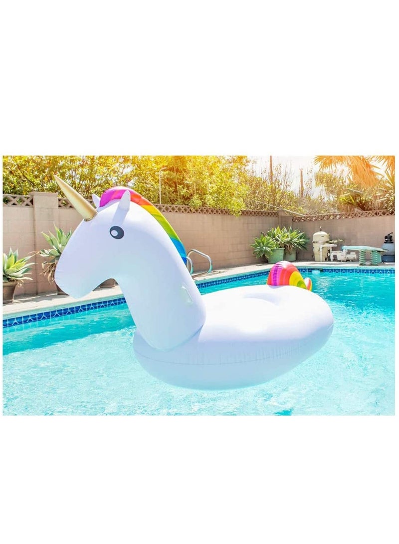 Pool Floats Unicorn Giant Inflatable Floatie For Pool Water Toys Ride On with Fast Valves Large Rideable Blow Up Summer Beach Pool Party Lounge Raft for Adult Kid 275cm Long