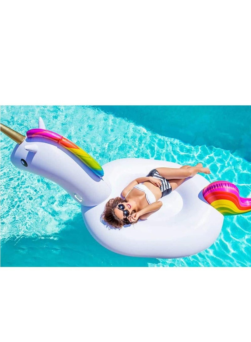 Pool Floats Unicorn Giant Inflatable Floatie For Pool Water Toys Ride On with Fast Valves Large Rideable Blow Up Summer Beach Pool Party Lounge Raft for Adult Kid 275cm Long