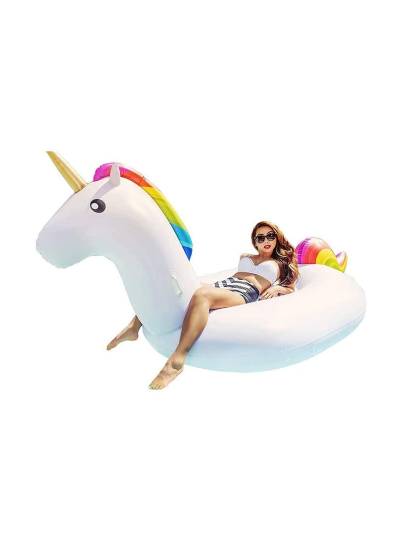 Pool Floats Unicorn Giant Inflatable Floatie For Pool Water Toys Ride On with Fast Valves Large Rideable Blow Up Summer Beach Pool Party Lounge Raft for Adult Kid 275cm Long