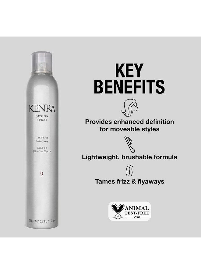 Kenra Design Spray 9 Light Hold Hairspray Tames Frizz & Flyaways Lightweight Brushable Formula All Hair Types 10 Oz