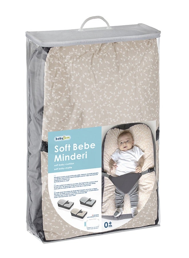 Soft Baby Sleeping Cushion With Belt, 0-6 Months, Grey