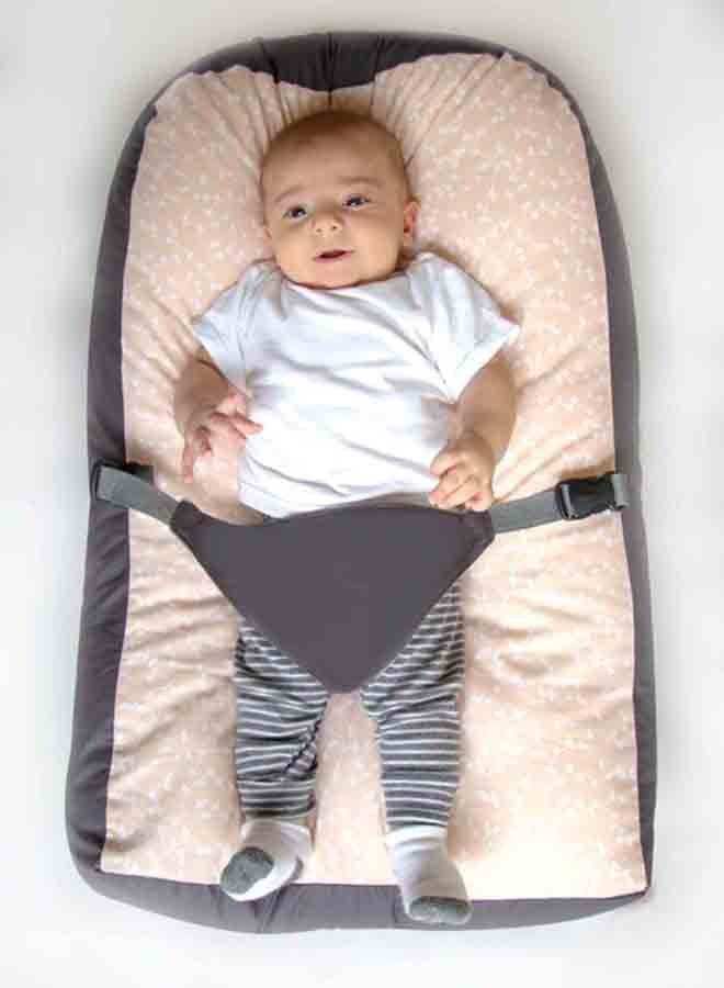 Soft Baby Sleeping Cushion With Belt, 0-6 Months, Grey