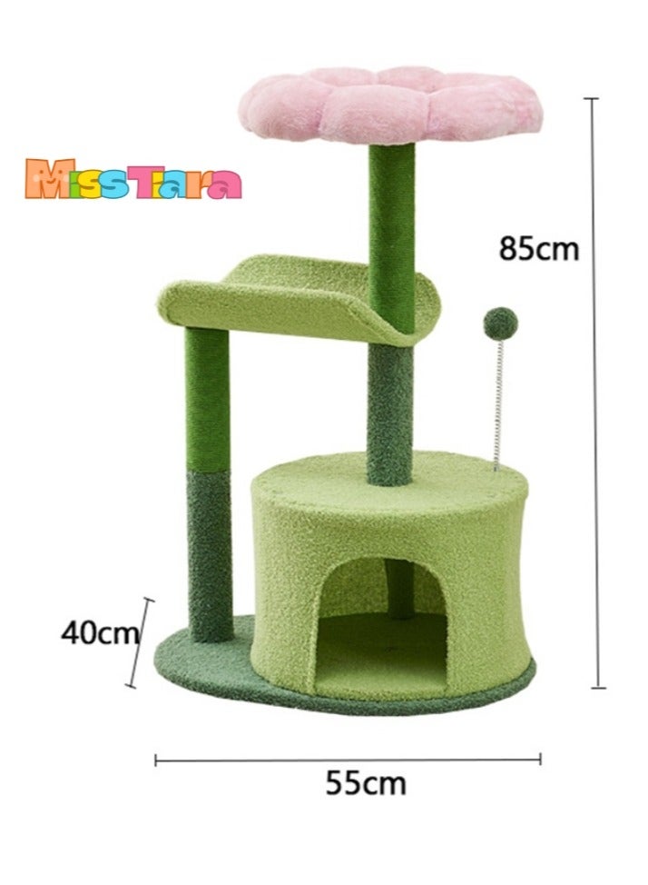 Cat Tree Tower, Cat Condo, Cat Scratching Post , Flower cat Tree for Indoor Cats with Scratching Post cat toys, cat beds, cat balls, cat climbing Tree