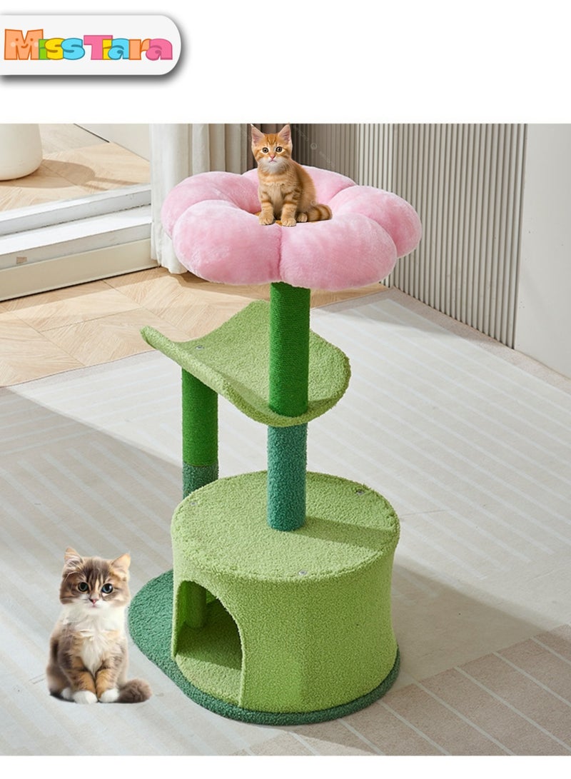 Cat Tree Tower, Cat Condo, Cat Scratching Post , Flower cat Tree for Indoor Cats with Scratching Post cat toys, cat beds, cat balls, cat climbing Tree