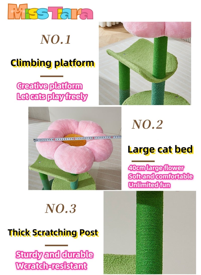 Cat Tree Tower, Cat Condo, Cat Scratching Post , Flower cat Tree for Indoor Cats with Scratching Post cat toys, cat beds, cat balls, cat climbing Tree