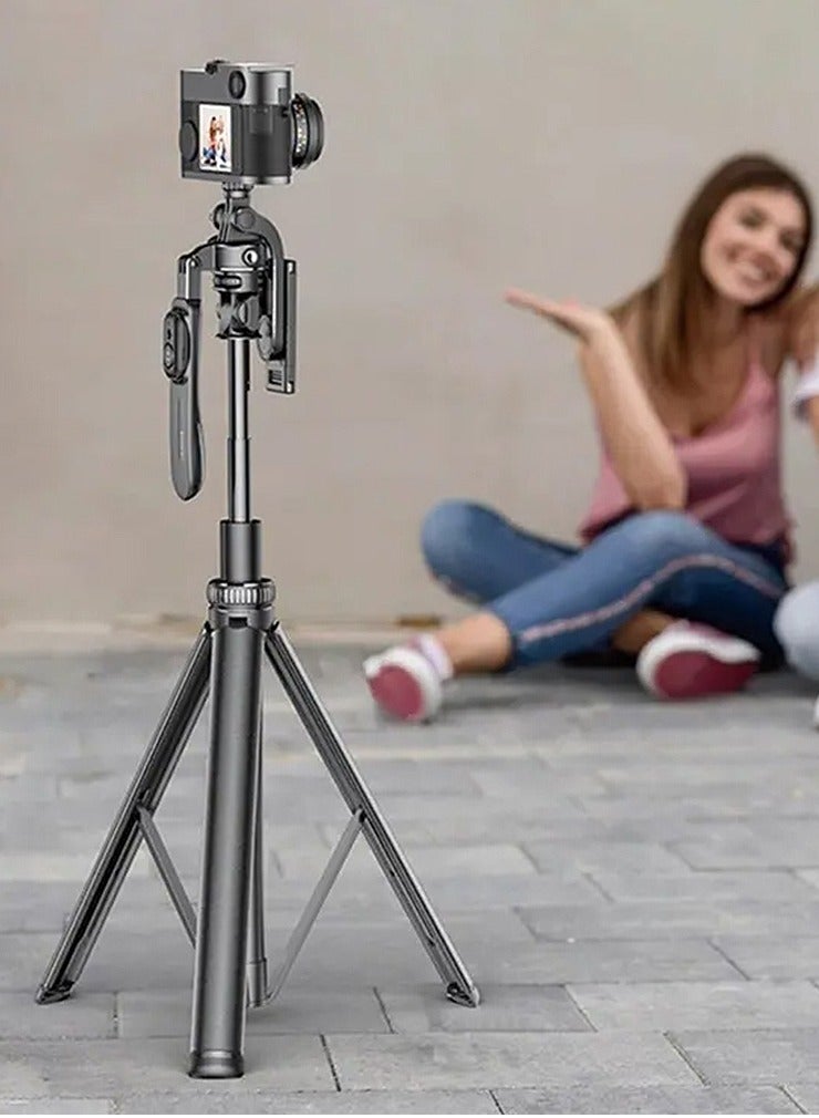 Selfie Stick for Cell Phones with Multifunctional Retractable Metal Tripod Stand Yesido SF17 - Black