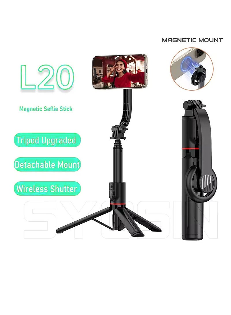 Selfie Stick for iPhone 12/13/14/15 with Wireless Remote Control and Tripod Stand Yesido SF19 - Black