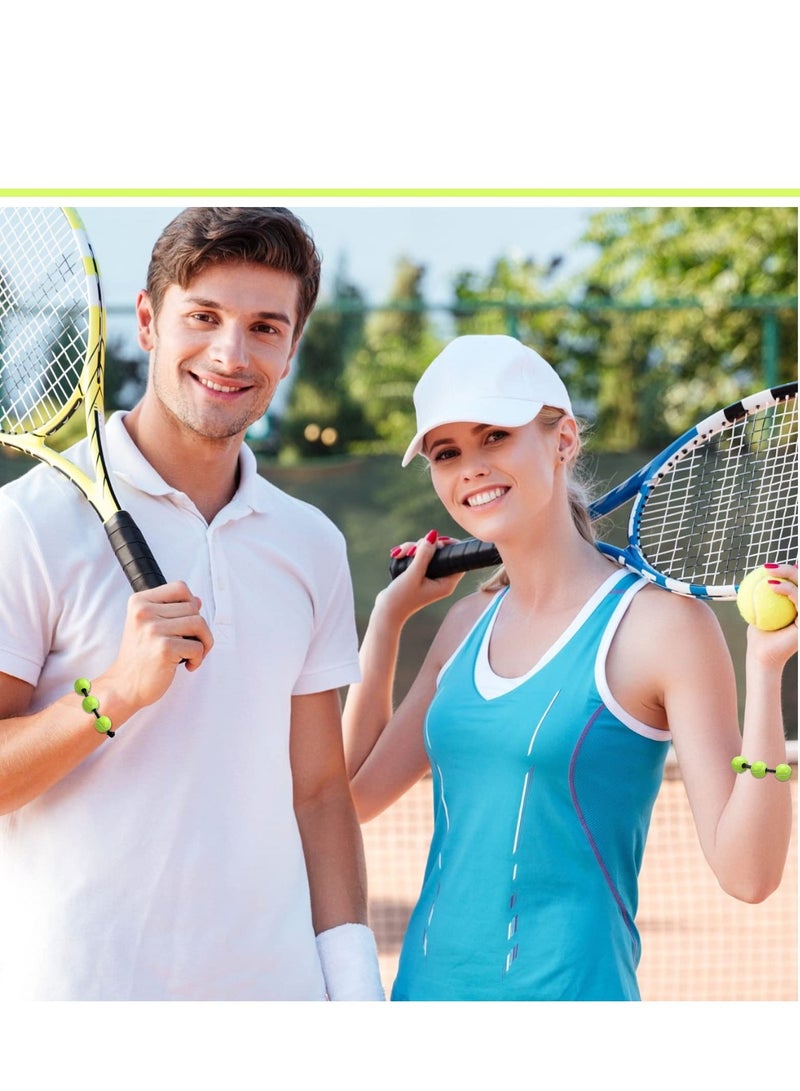 Tennis Charm Bracelets, 36 Pcs Adjustable Braided Sport Theme Charm Bracelets, Inspirational Tennis Elastic Wristband for Tennis Party Favors Sports Fan Adults Teens Students