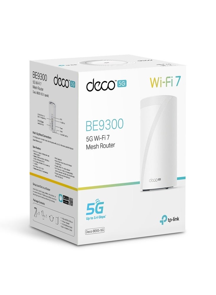 Deco BE65 5G BE9300 Tri-Band Whole Home Mesh Wi-Fi 7 System White