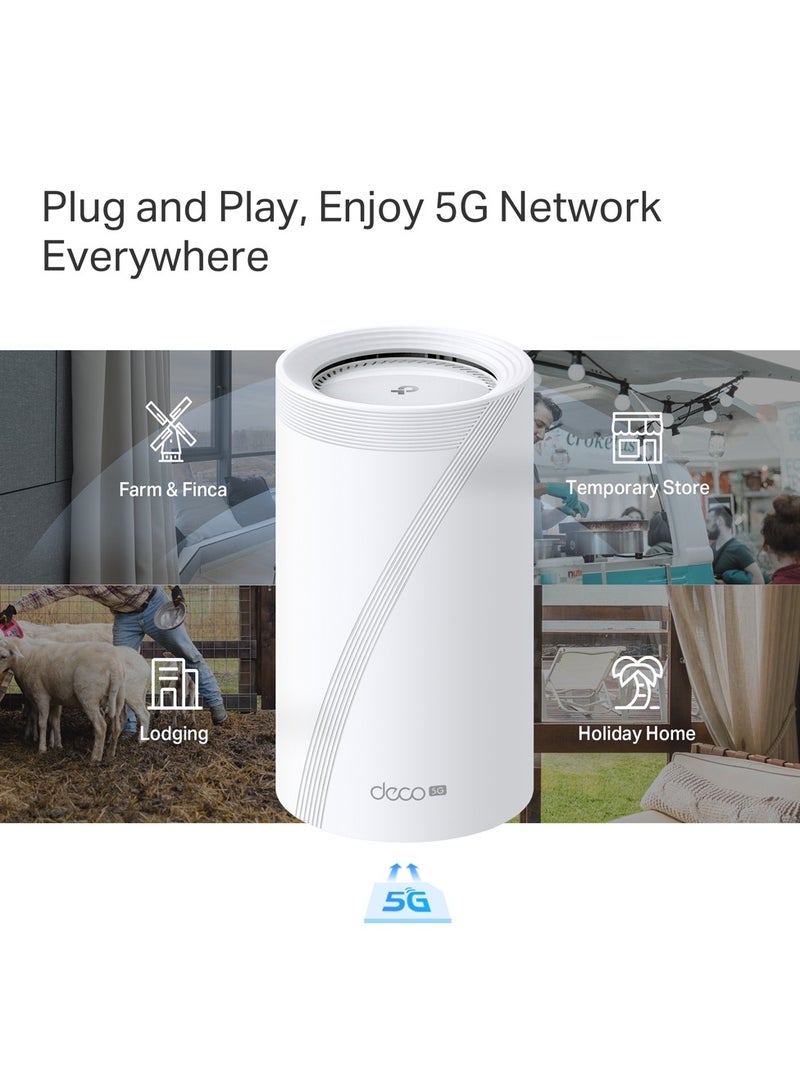 Deco BE65 5G BE9300 Tri-Band Whole Home Mesh Wi-Fi 7 System White