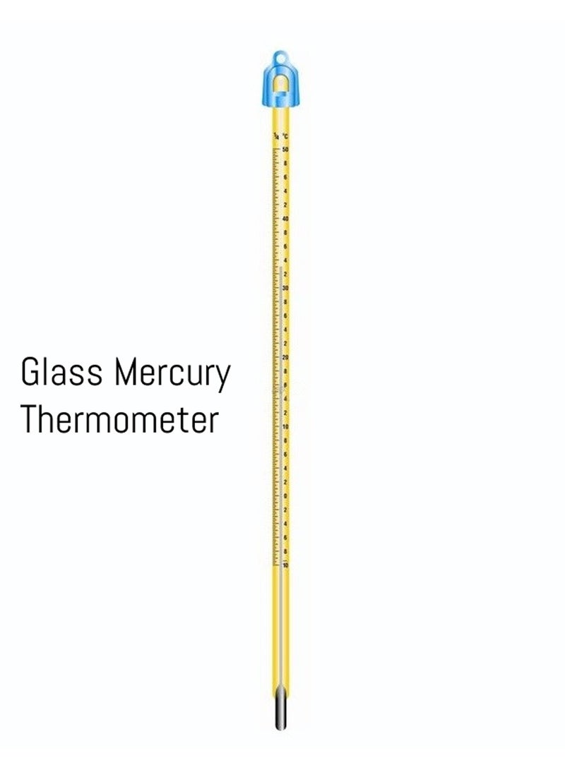 2 Pcs Lab-grade Borosilicate 3.3 Heavy Duty Graduated Glass Thermometer | 12 inch (30cm) | -10℃ to 110℃ Range | Protective Case | Ideal for Chemistry Biology Physics Laboratory Experiments