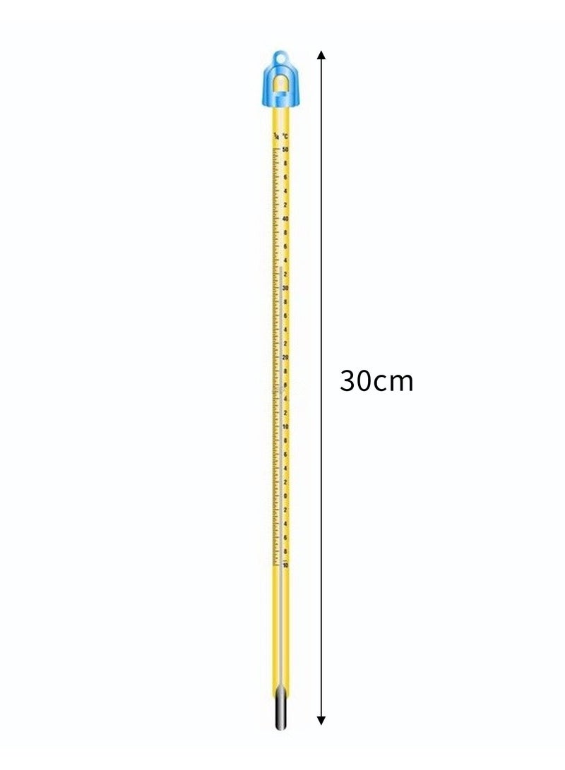 2 Pcs Lab-grade Borosilicate 3.3 Heavy Duty Graduated Glass Thermometer | 12 inch (30cm) | -10℃ to 110℃ Range | Protective Case | Ideal for Chemistry Biology Physics Laboratory Experiments