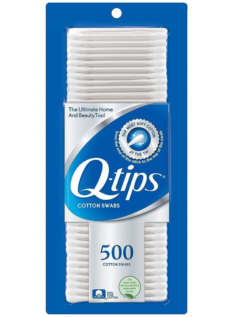 Q-tips Cotton Swabs For Hygiene and Beauty Care Original Cotton Swab Made With 100% Cotton 500 Count