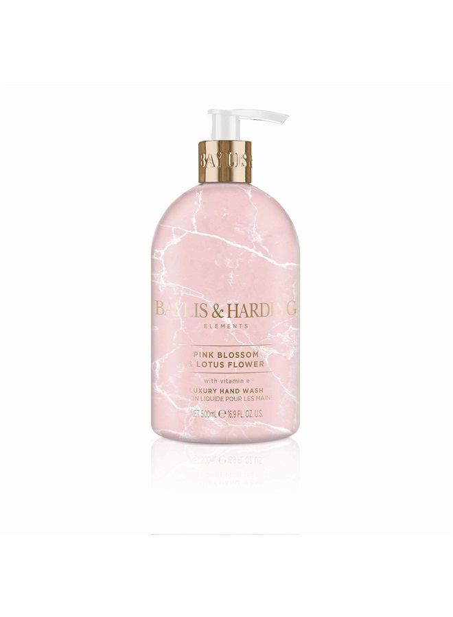 Elements Pink Blossom and Lotus Flower Hand Wash, 500 ml (Pack of 3) - Vegan Friendly