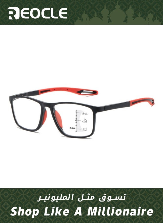 Sports Reading Glasses HD Anti-blue Light Progressive Multi-focus Reading Glasses for Both Distance and Near Use