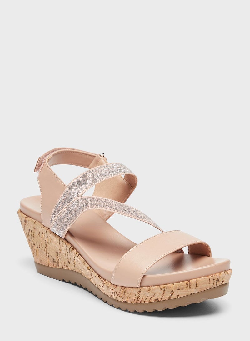 Multi  Strap Wedge Sandals