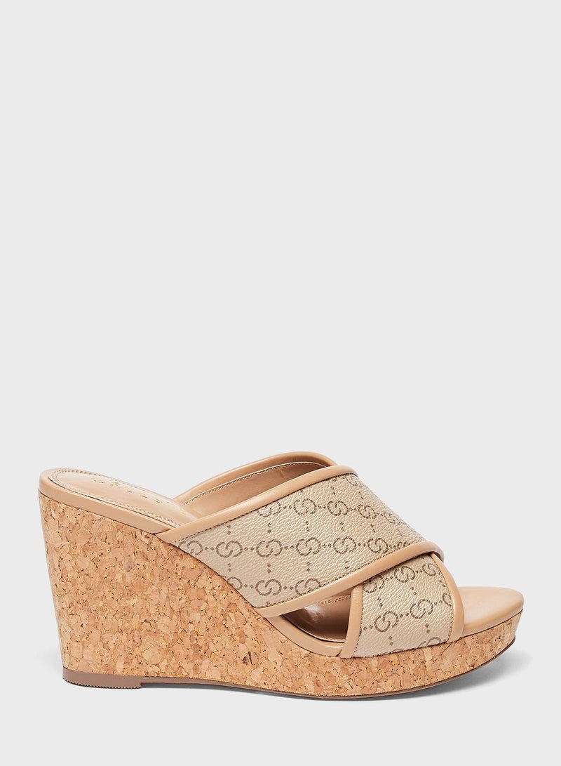 X Strap Wedge Sandals