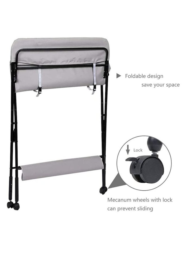 Portable baby changing table with wheels