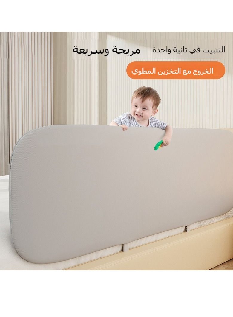 1-Piece Toddler Bed Rails Guard Foldable Crib Rail Guard Baby Bed Rail for Toddlers Elderly with Reinforced Anchor Safety for Cribs, Twin, Double, Full-Size Queen and King Bed Portable Child Bed Safet
