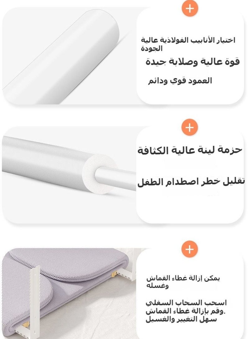 1-Piece Toddler Bed Rails Guard Foldable Crib Rail Guard Baby Bed Rail for Toddlers Elderly with Reinforced Anchor Safety for Cribs, Twin, Double, Full-Size Queen and King Bed Portable Child Bed Safet