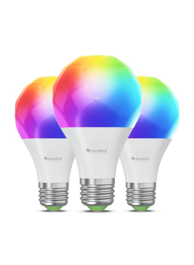 Essentials Smart Light Bulb MATTER Edition  A60/E27 - for Home/Office, Color Changing RGBCW, Dimmable Bulb, Bluetooth/Thread Enabled, works with iOS/Android - Alexa, Google, Smart Things - 3 Pack