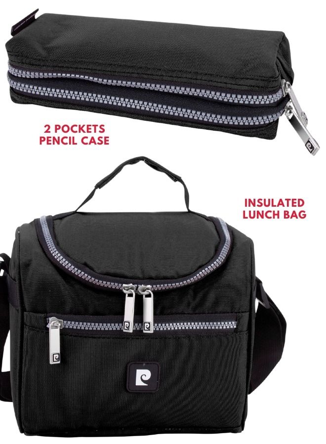 3 Piece Kids School Trolley Bag laptop compartment Big Wheels With Lunch bag & Pencil Case