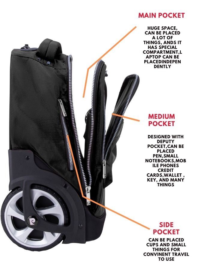 3 Piece Kids School Trolley Bag laptop compartment Big Wheels With Lunch bag & Pencil Case
