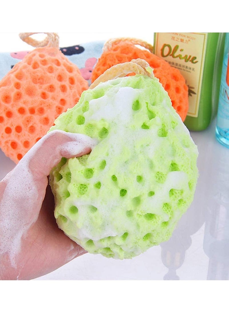 Natural Bath Sponges, 3 Pack Loofah Shower Sponge Body Scrubber Exfoliating Cleaning Body Sponge for Men Women Kids