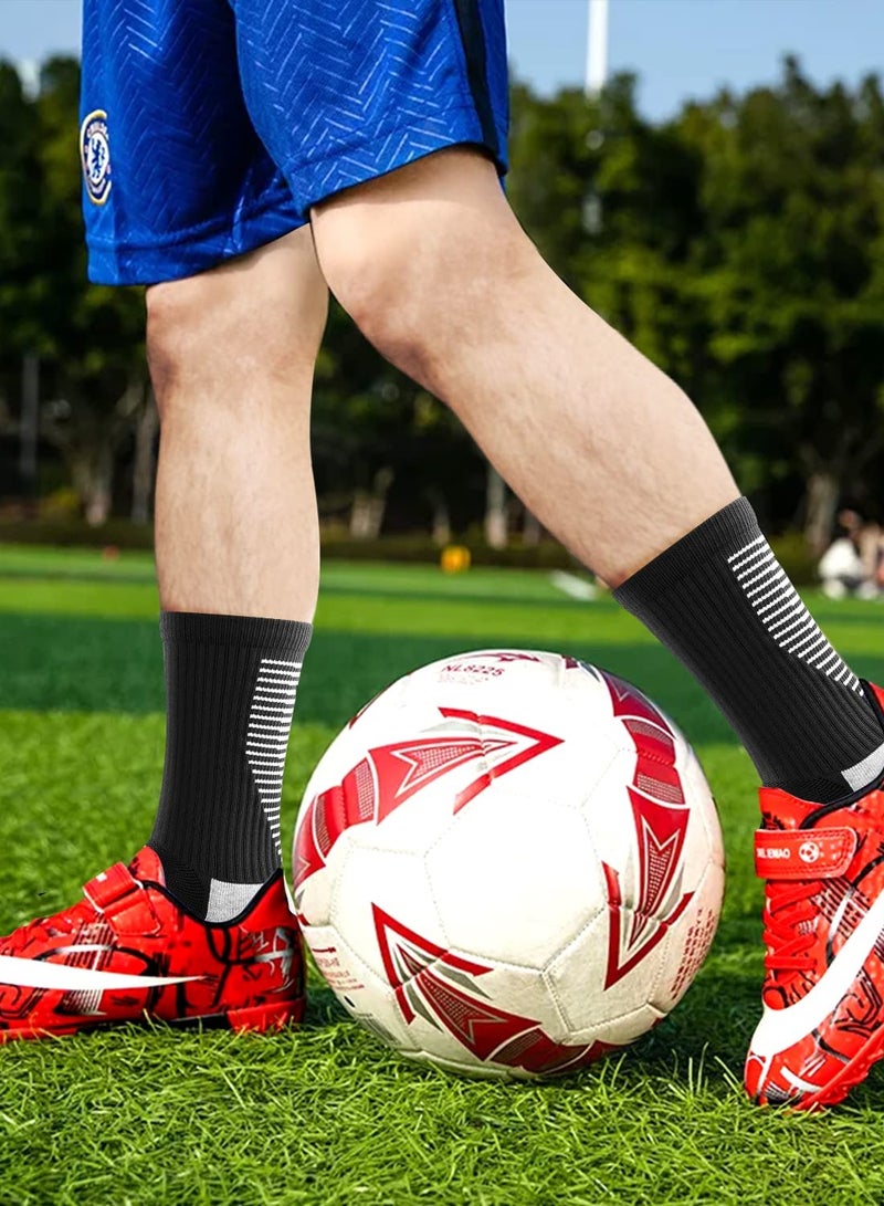 3 Pairs Grip Socks Football Men Women Anti Slip Sports Grip Socks Breathable Anti Blister Rubber Pads Non Slip Basketball Socks Athletic Grippy Socks For Soccer Running Hiking Boxing Rugby