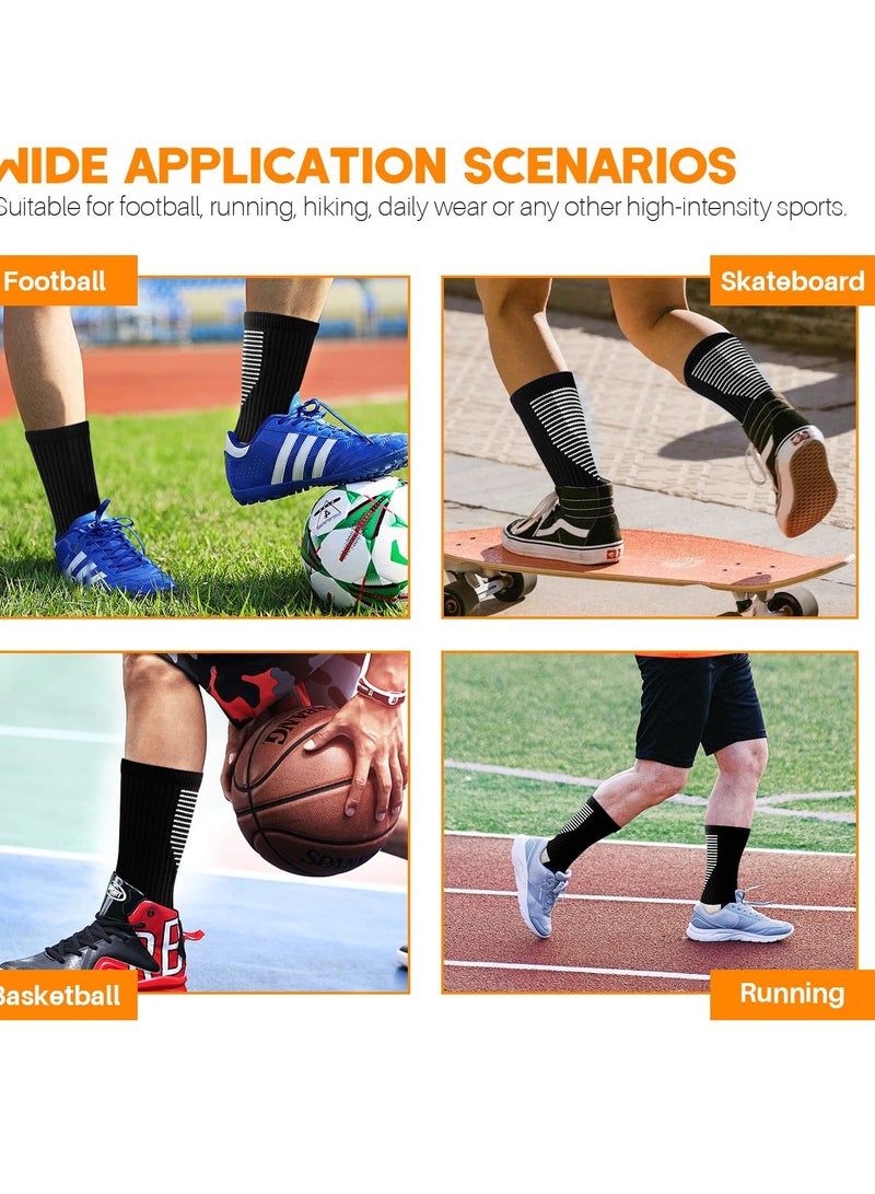 3 Pairs Grip Socks Football Men Women Anti Slip Sports Grip Socks Breathable Anti Blister Rubber Pads Non Slip Basketball Socks Athletic Grippy Socks For Soccer Running Hiking Boxing Rugby